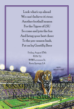 LSU Tiger Stadium Party Invitations Louisiana State University